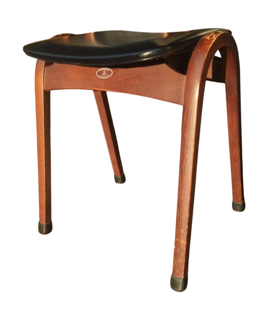 秋田木工　スタッキングスツール　ブラック　剣持勇　曲木