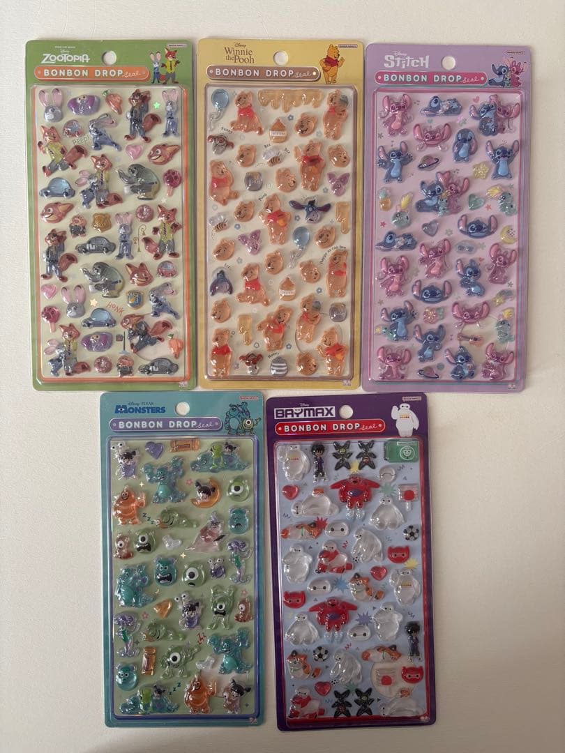 ボンボンドロップシール 5枚セット　ディズニー大　正規品