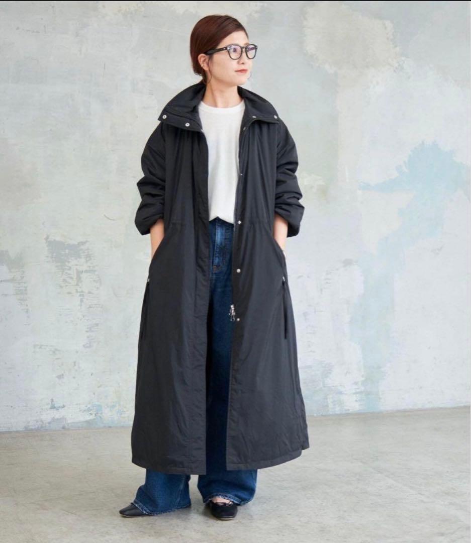 美品　スピックアンドスパン　撥水パディングコート　ベンチコート