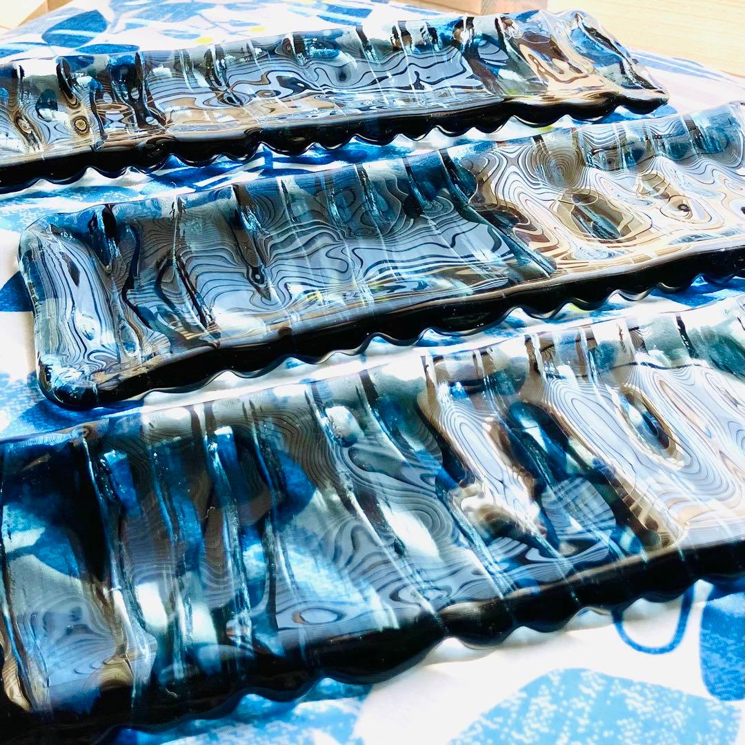 ★sghr■ウェーブ■長方形プレート30cm■3枚セット■