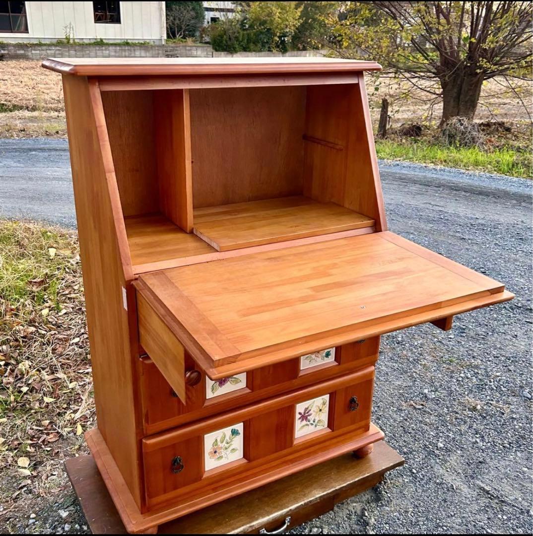 スペイン製 バレンシア パイン材 ライティングビューロー ライティングデスク