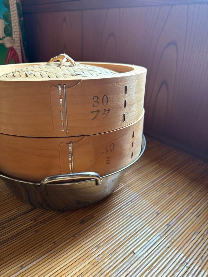 未使用に近い　国産桧せいろ・鍋セット