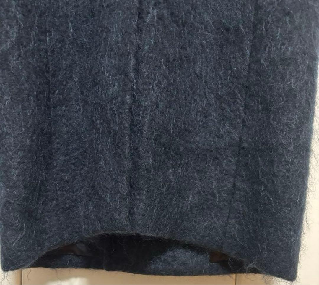 美品　【PUBLIC TOKYO】モヘア　シャギー　オーバーコート　ネイビー