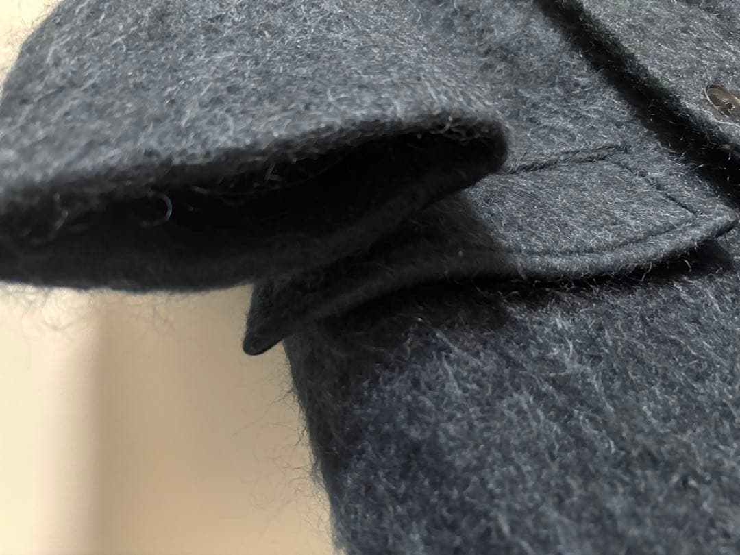 美品　【PUBLIC TOKYO】モヘア　シャギー　オーバーコート　ネイビー