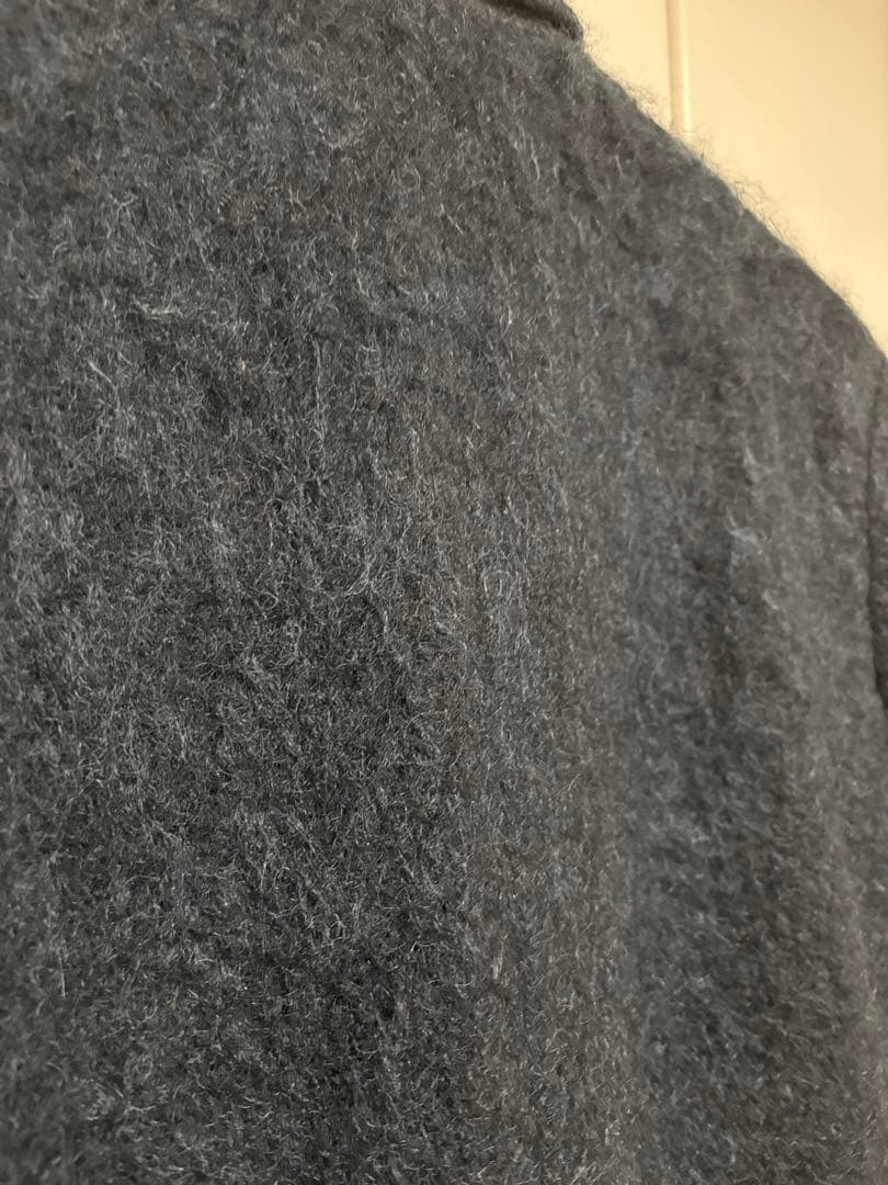 美品　【PUBLIC TOKYO】モヘア　シャギー　オーバーコート　ネイビー