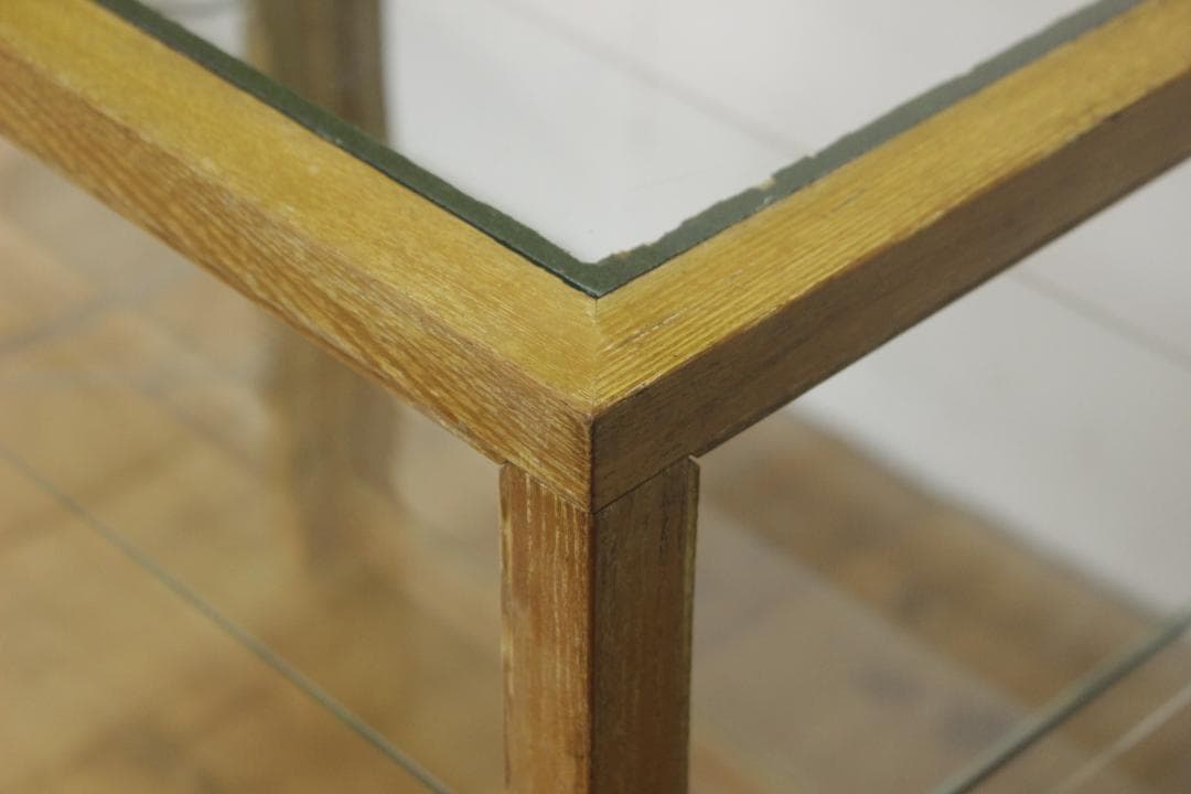 ※専用レトロ ガラスショーケース 店舗什器 ディスプレイ ナチュラル 木製収納