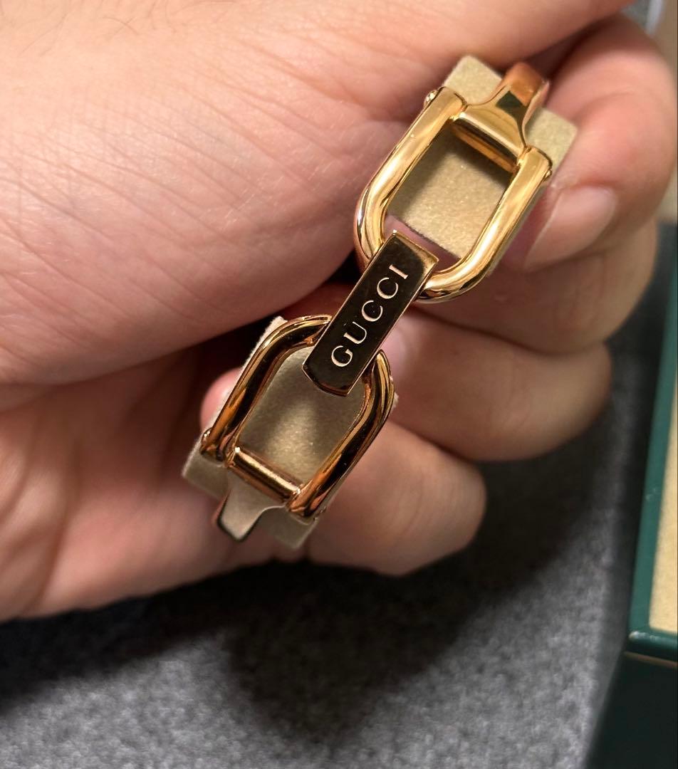 極美品 グッチ 腕時計 バングルウォッチ1500L ゴールド 1Pダイヤ文字盤