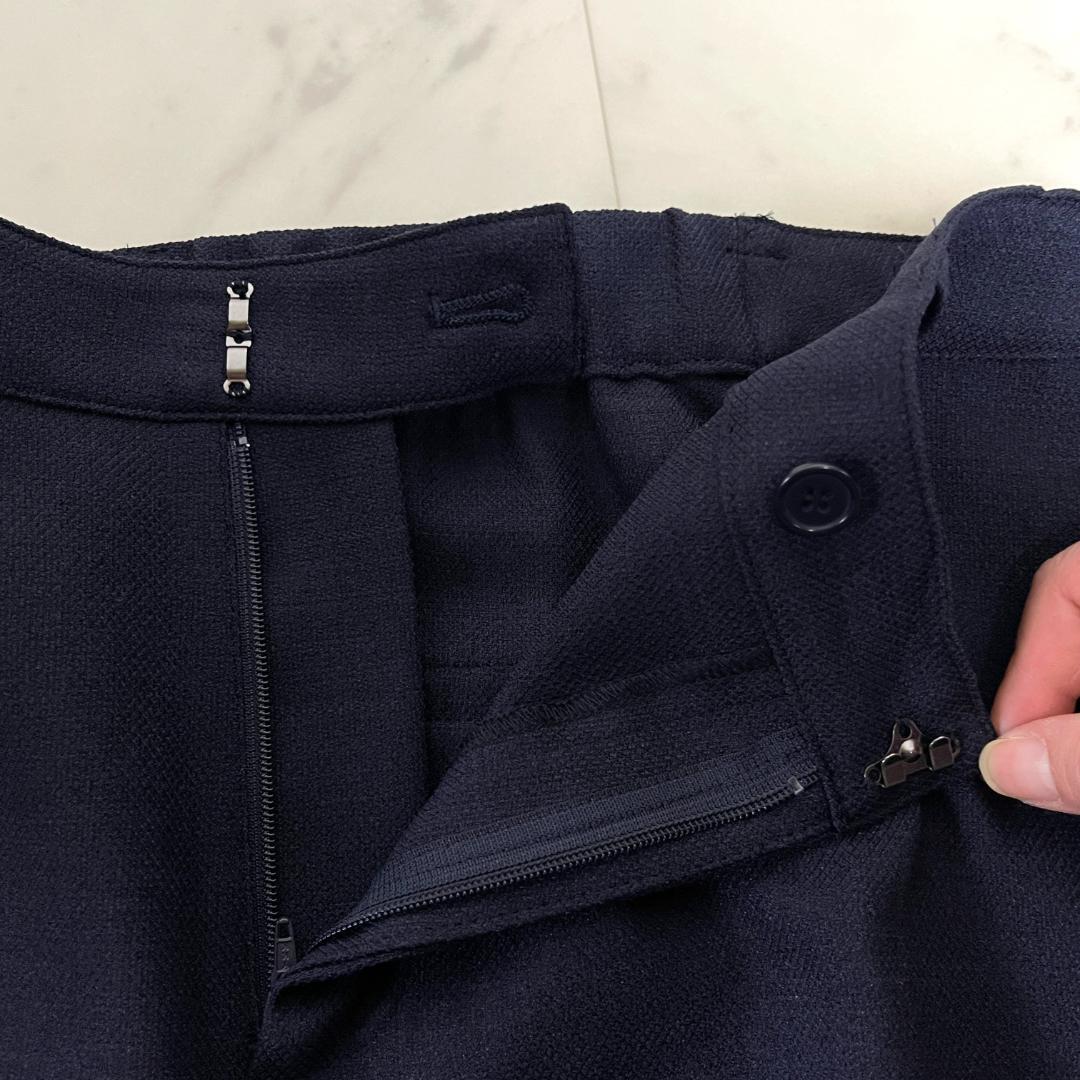 大きいサイズ 17号 ノーカラー パンツスーツ 4L ラズベリーベレット 紺色