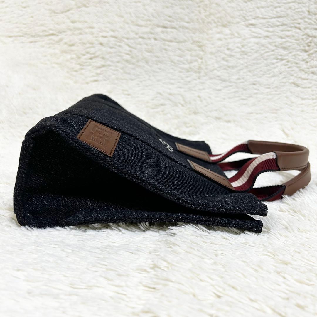 【未使用級】 BALLY トートバッグ キャンバス ネイビー インディゴ