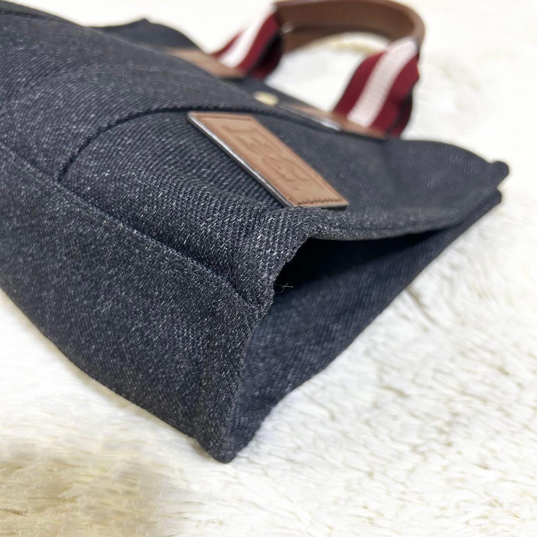 【未使用級】 BALLY トートバッグ キャンバス ネイビー インディゴ