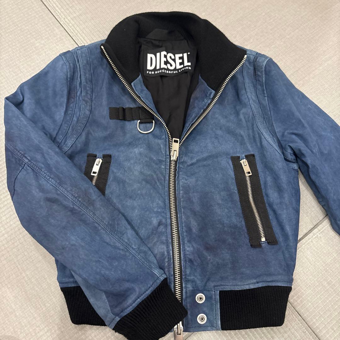 DIESEL 青 レザージャケット