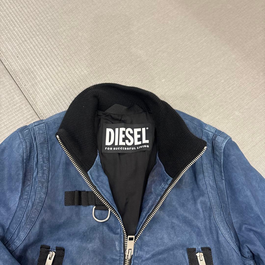 DIESEL 青 レザージャケット