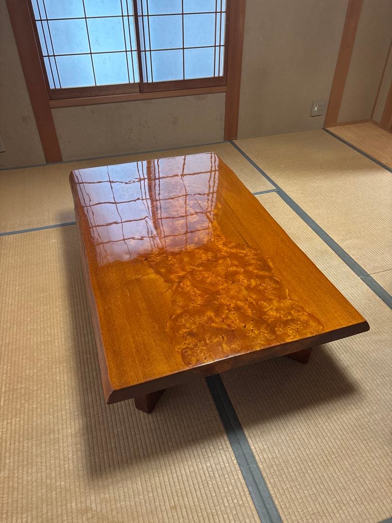 と*ん様 送料込み　木製光沢仕上げ長方形座卓