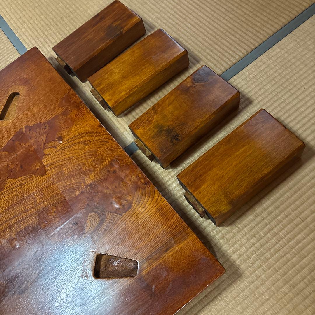 と*ん様 送料込み　木製光沢仕上げ長方形座卓