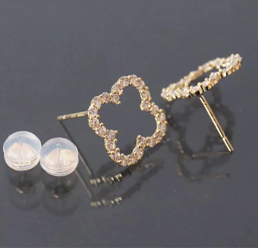 k18 フラワー ダイヤモンド ピアス