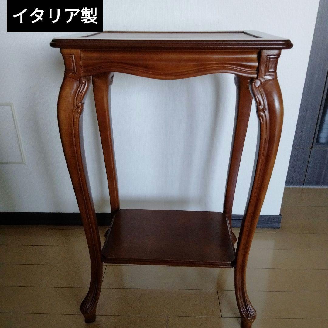 猫足クラシック木製サイドテーブル　アンティーク　ロココ調　イタリア製　西洋家具