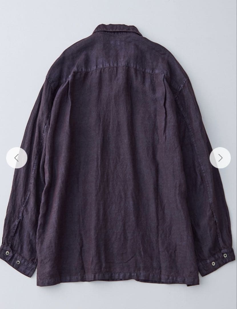 リネン ピグメントバイオ オープンカラーシャツ