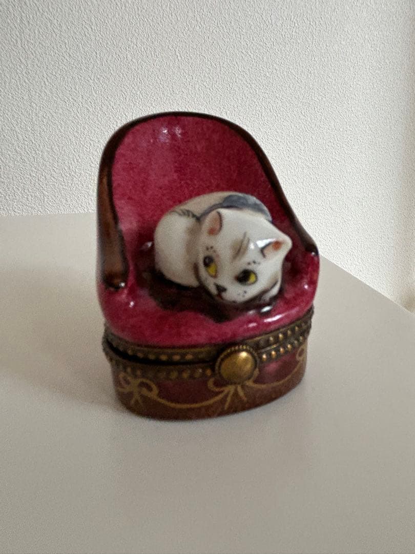 リモージュボックスBOX・キャット猫シリーズ①新品フランス製