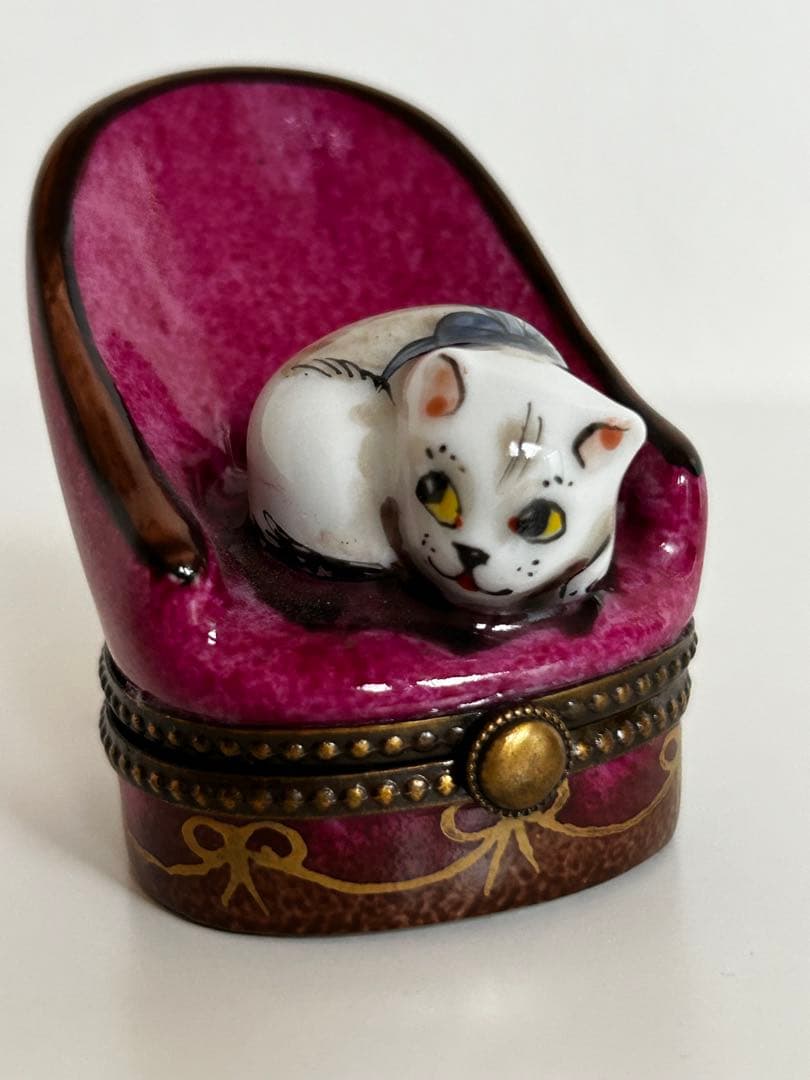 リモージュボックスBOX・キャット猫シリーズ①新品フランス製