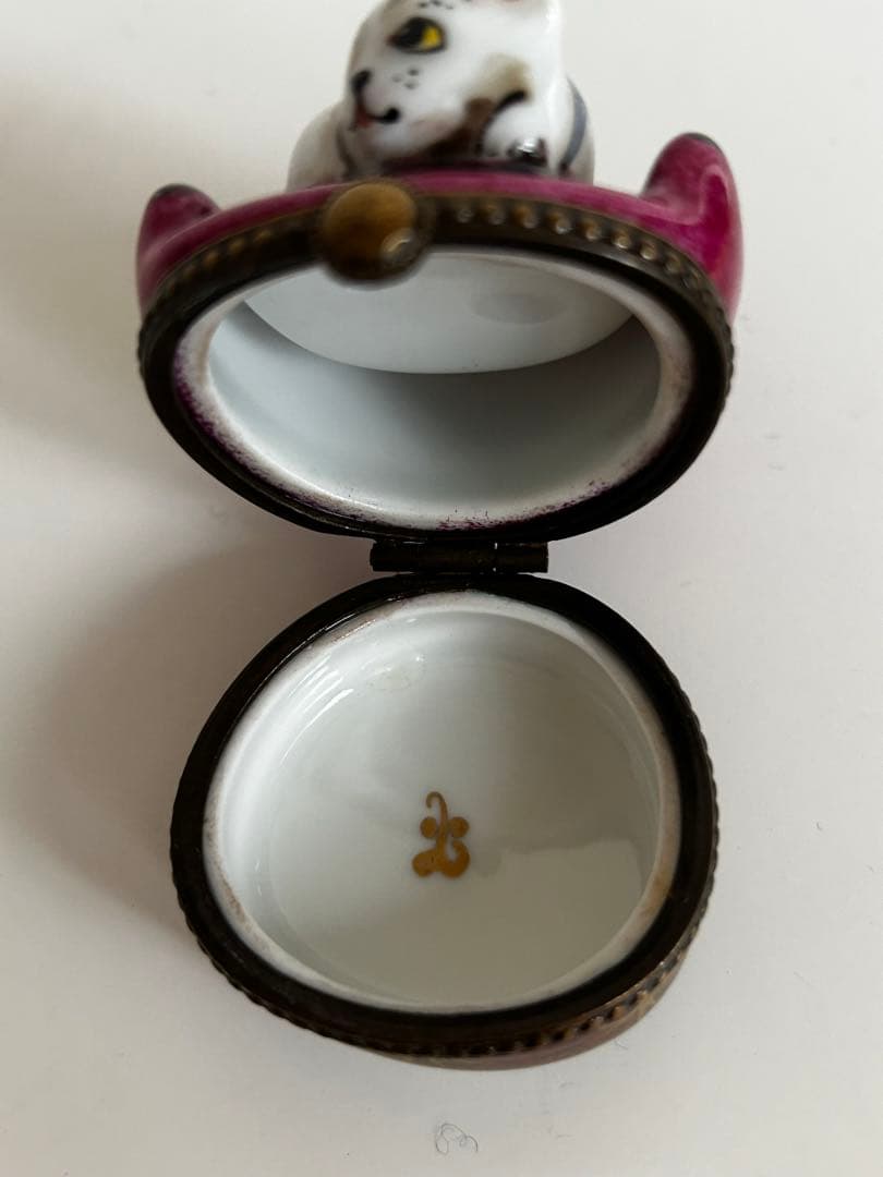 リモージュボックスBOX・キャット猫シリーズ①新品フランス製