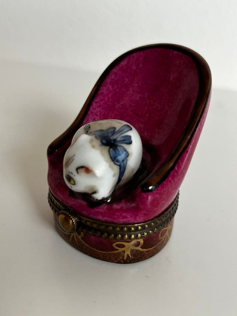 リモージュボックスBOX・キャット猫シリーズ①新品フランス製