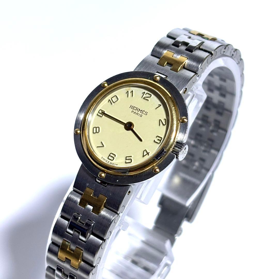 稼動 HERMES レディース腕時計 ラウンド コンビ アナログ クォーツ