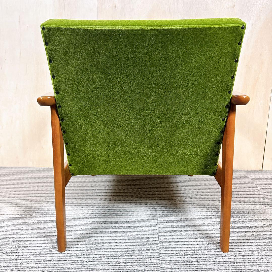 【美品】カリモク60 Kチェア モケットグリーン ソファ 1人