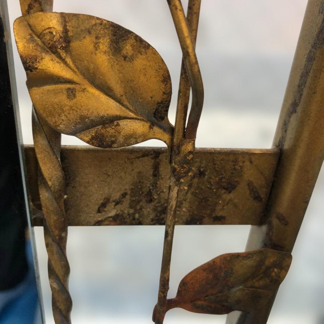 バラ装飾 アーチ型 スタンドミラー 姿見 ヴィンテージ アンティーク