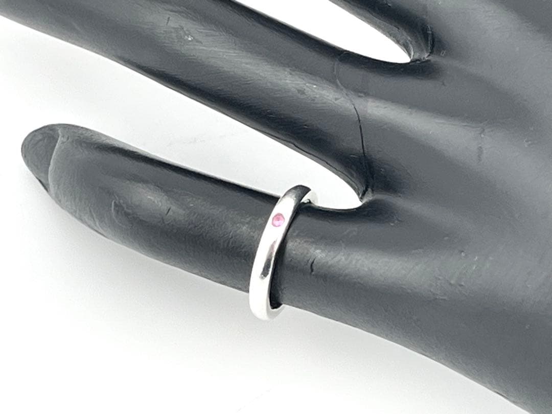 h968 ティファニー　スタッキングバンド　ピンクサファイア　リング　約5号