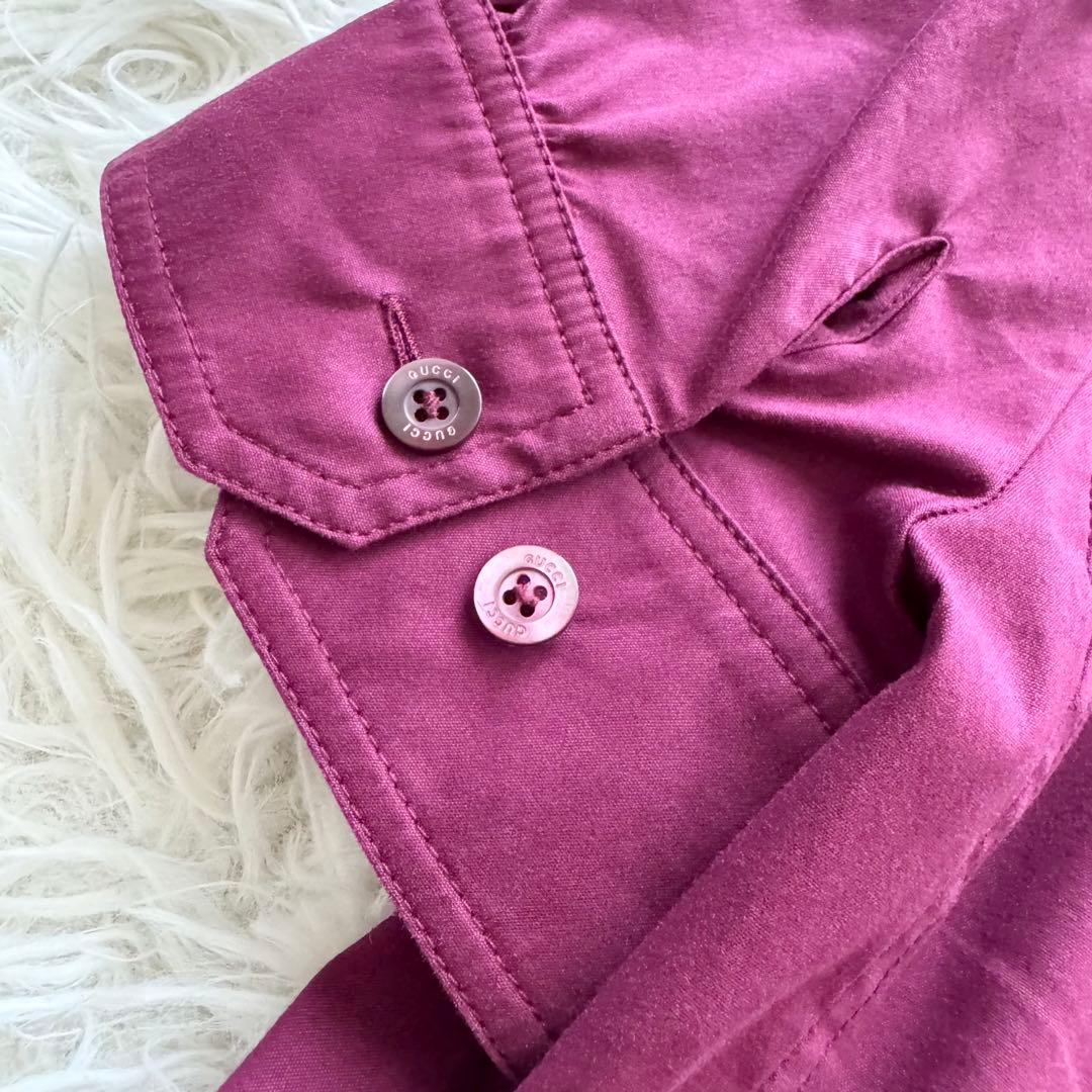 【グッチ】トムフォード期　ブラウス　ホースビット ボルドー　36 パフスリーブ