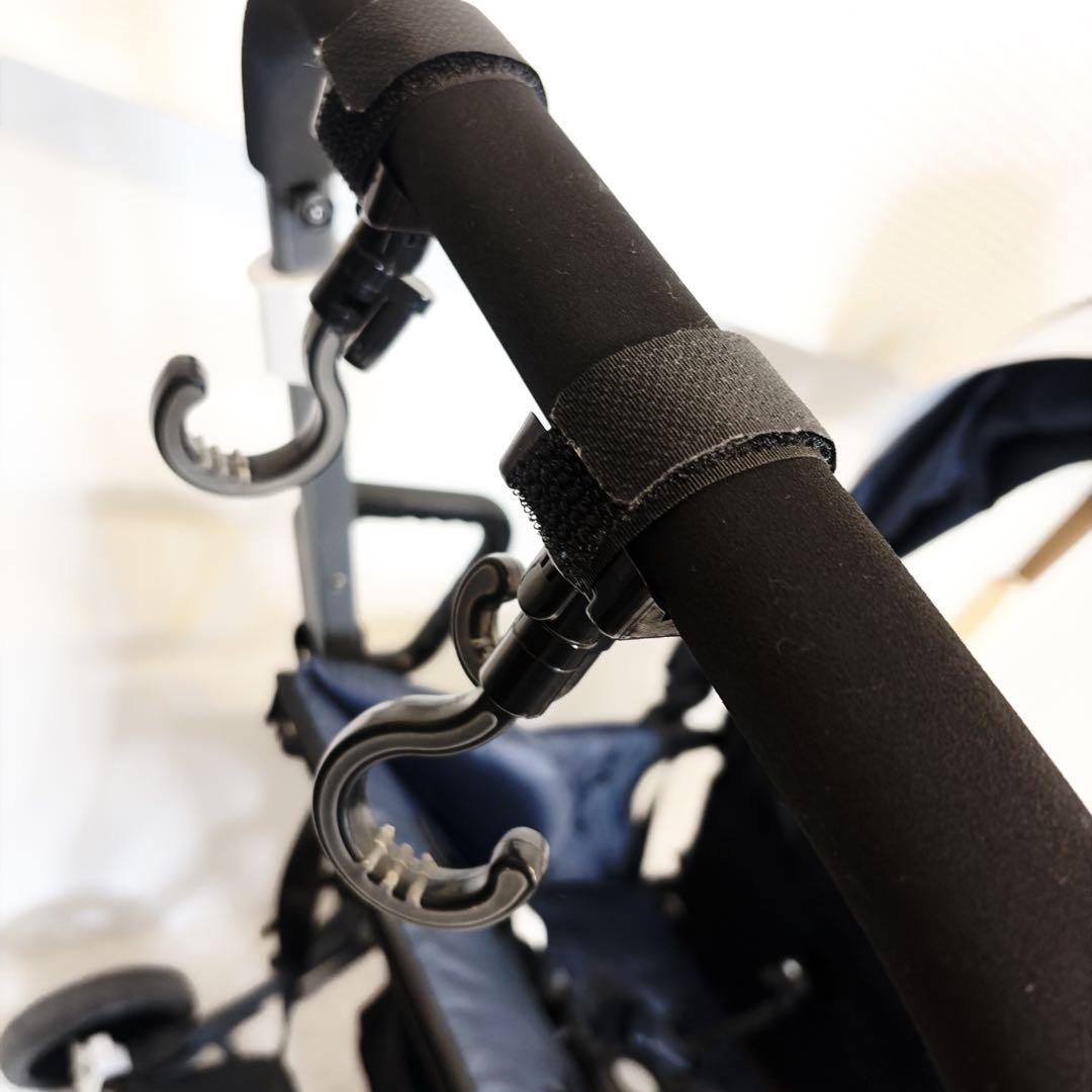 美品　KATOJI 二人乗りベビーカー 二人でゴー ネイビー リアシート付