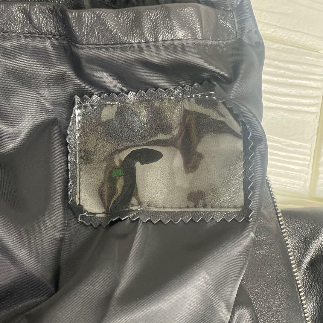 レディース　ラムレザー　パーカー　ジップアップ　ブラック　Ｌ