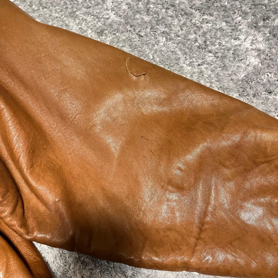 【アメリカ現地購入】ブラウンレザージャケット ヴィンテージ　リアルファー