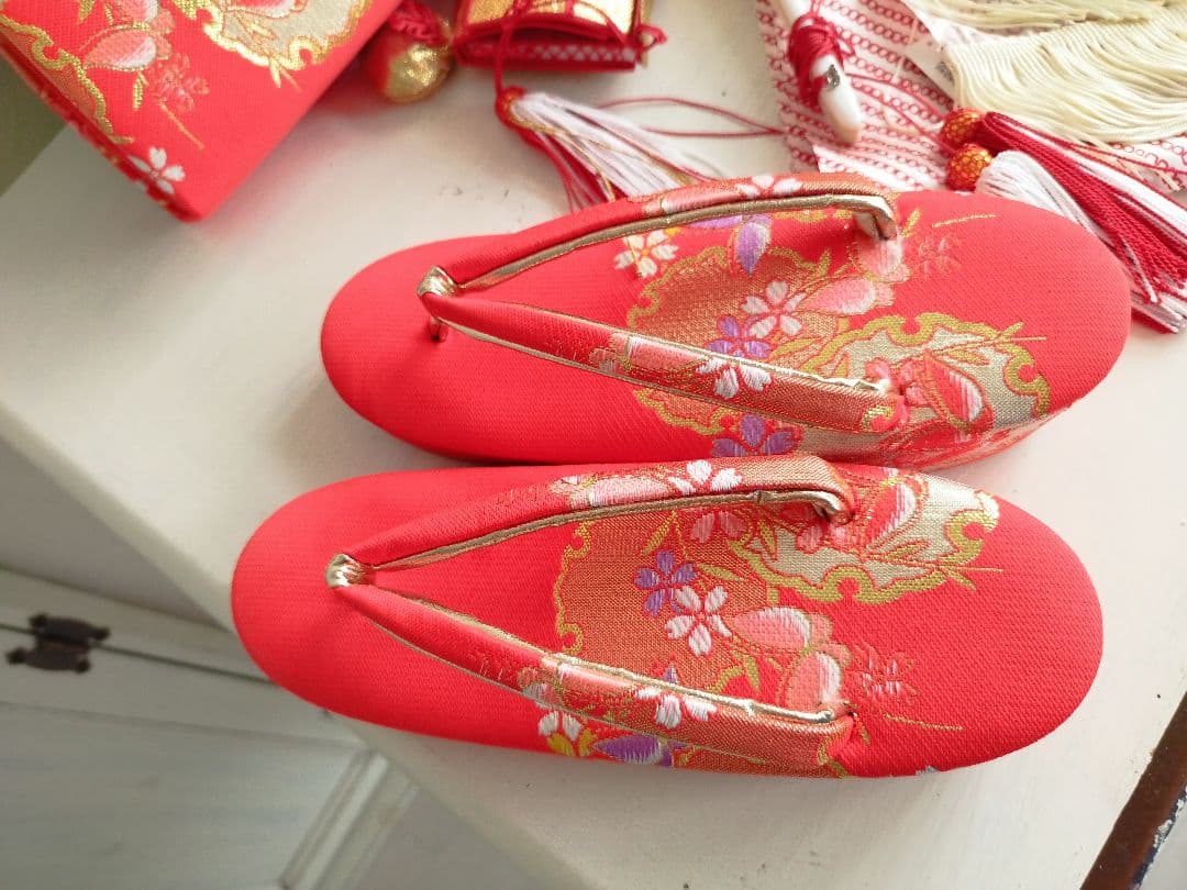 専用☆薄いブルーに大きな花薬玉が素敵☆七五三７歳フルセット