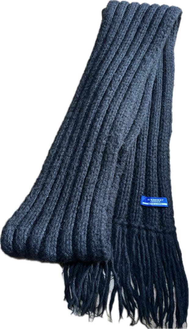 バーバリーロンドン　ウール　マフラー　黒