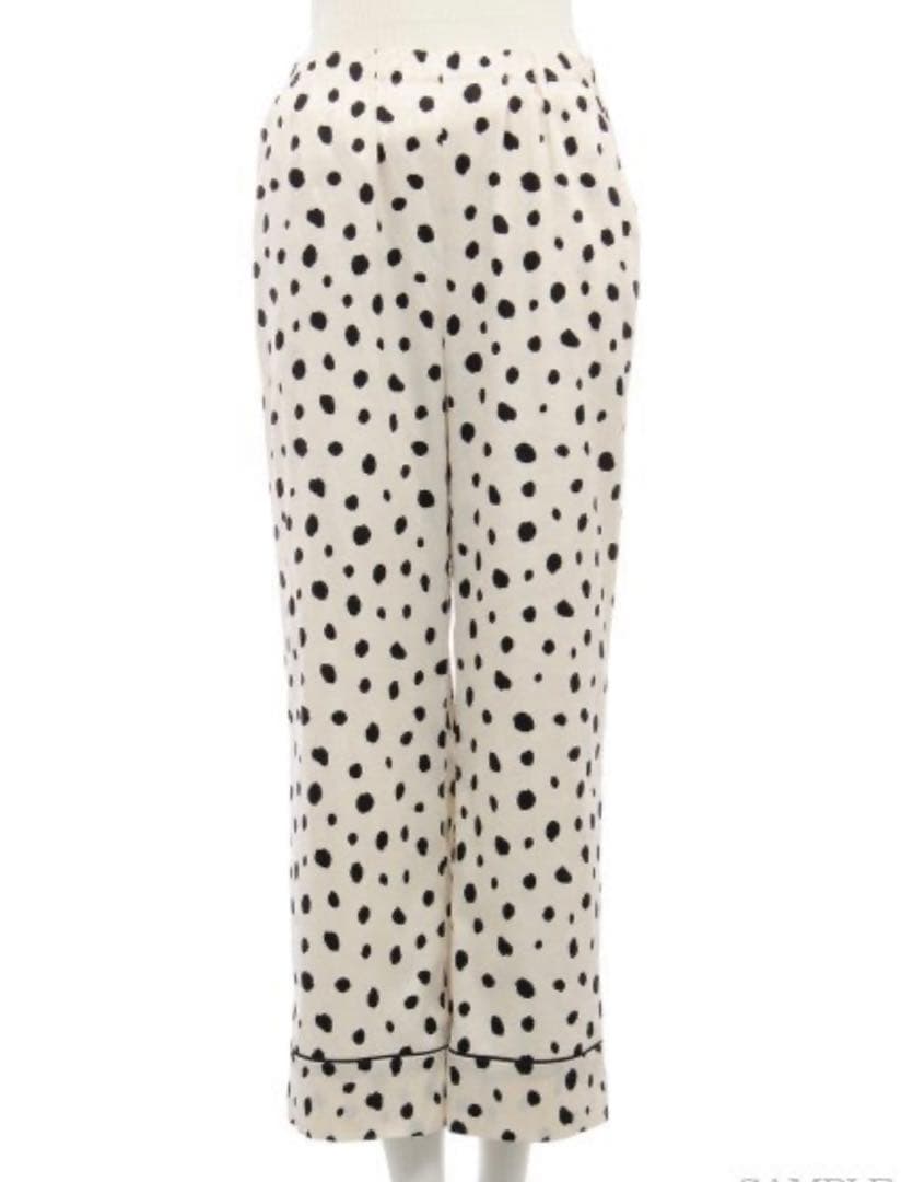 gelato pique ダルメシアンサテンシャツ・サテンロングパンツ　WHT