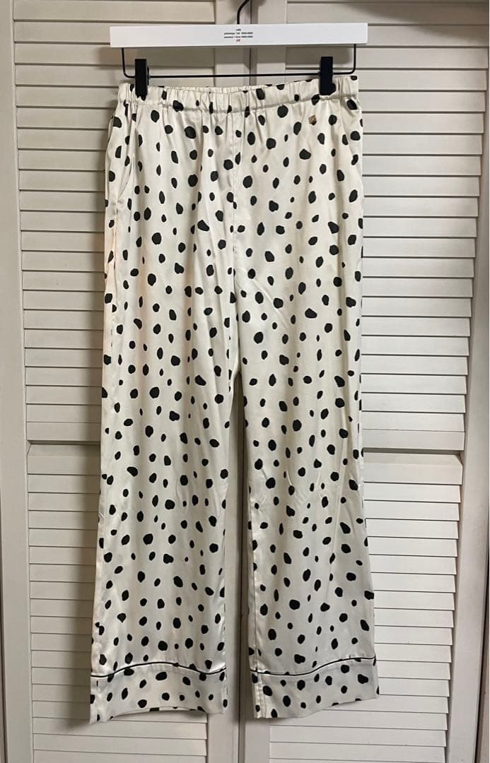 gelato pique ダルメシアンサテンシャツ・サテンロングパンツ　WHT