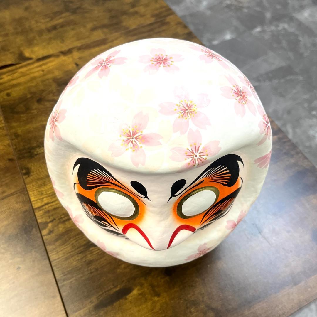 花筆工房作成 アートダルマ 桜柄 7号 職人手作り 花咲かすだるま 縁起物 置物