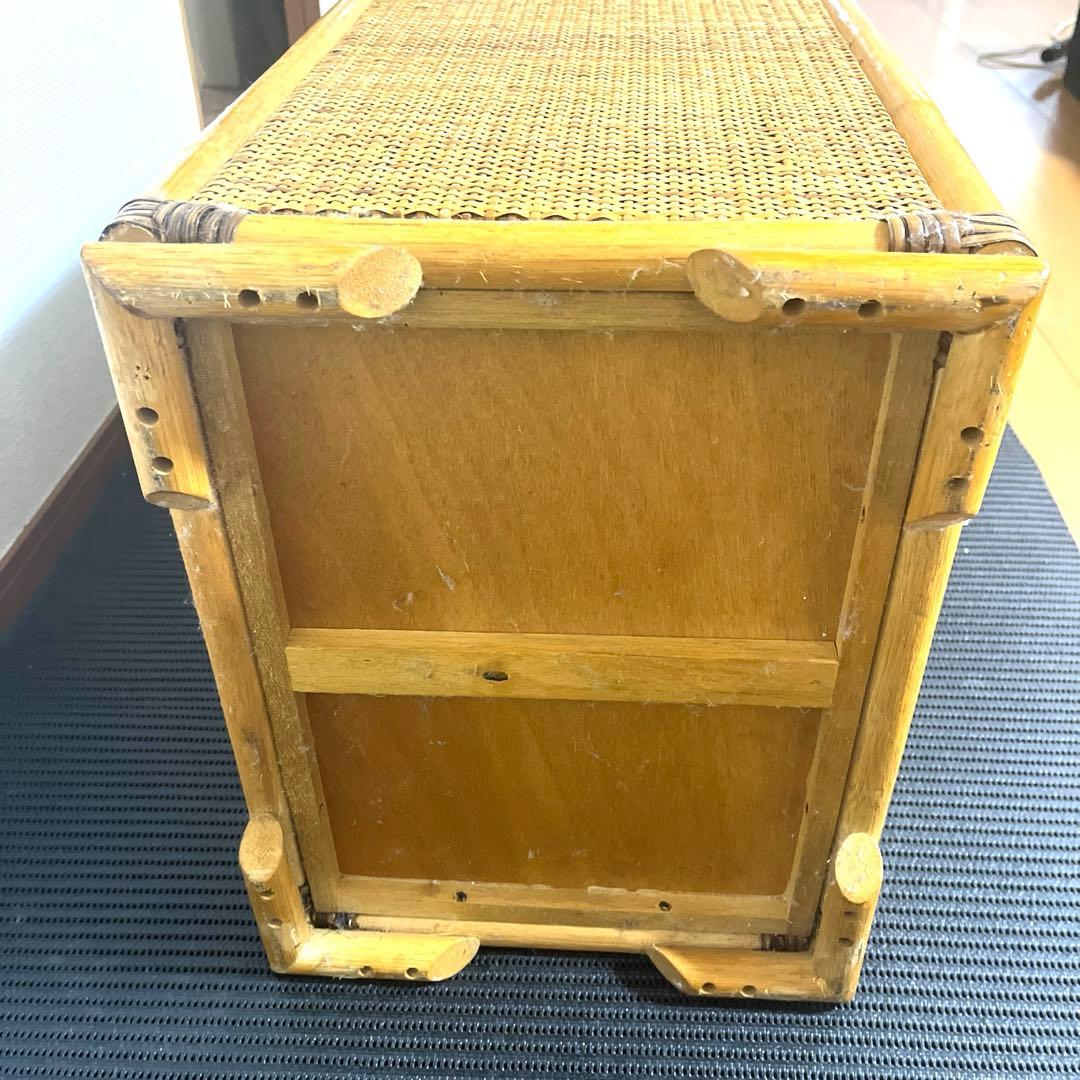 ラタン籐 5段チェスト 昭和レトロ アンティーク送料込