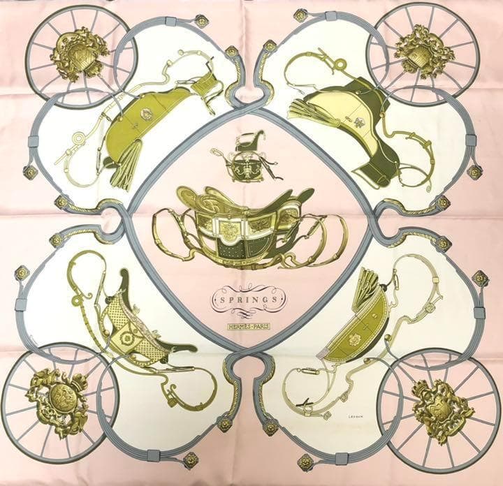 ☆美品☆ エルメス シルク100％ スプリング カレ90 スカーフ