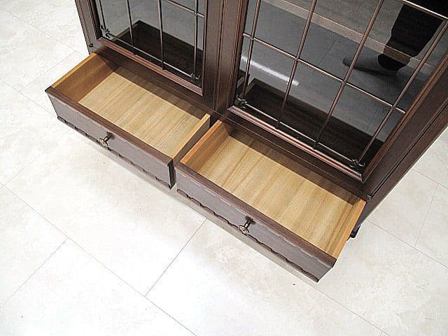 美品メープル不二家「FD-231」キャビネット マホガニー 　書棚 本棚　飾り棚