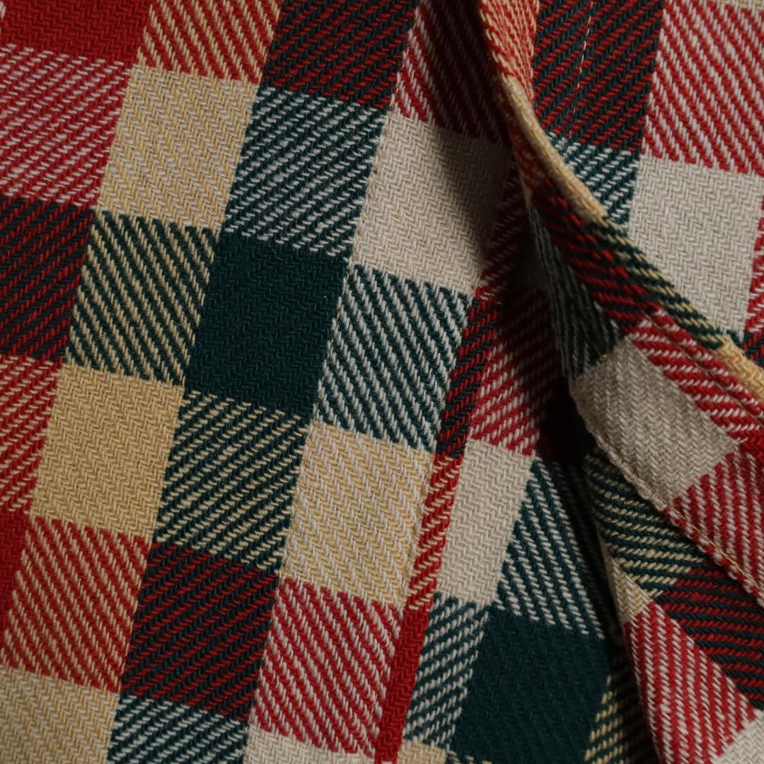 新品 希少 40's ウールシャツ マチ付 チェック ビンテージ 実物 美品