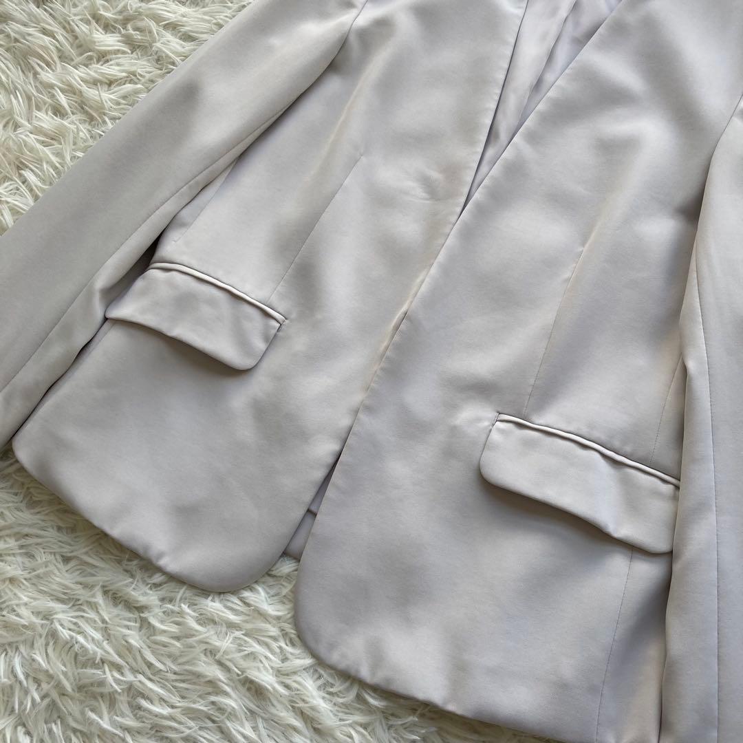 【美品】 PLST ノーカラージャケット パンツスーツ セットアップ Lサイズ