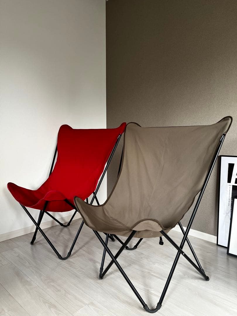 Lafuma（ラフマ） バタフライチェア レッド、グレー2脚セット