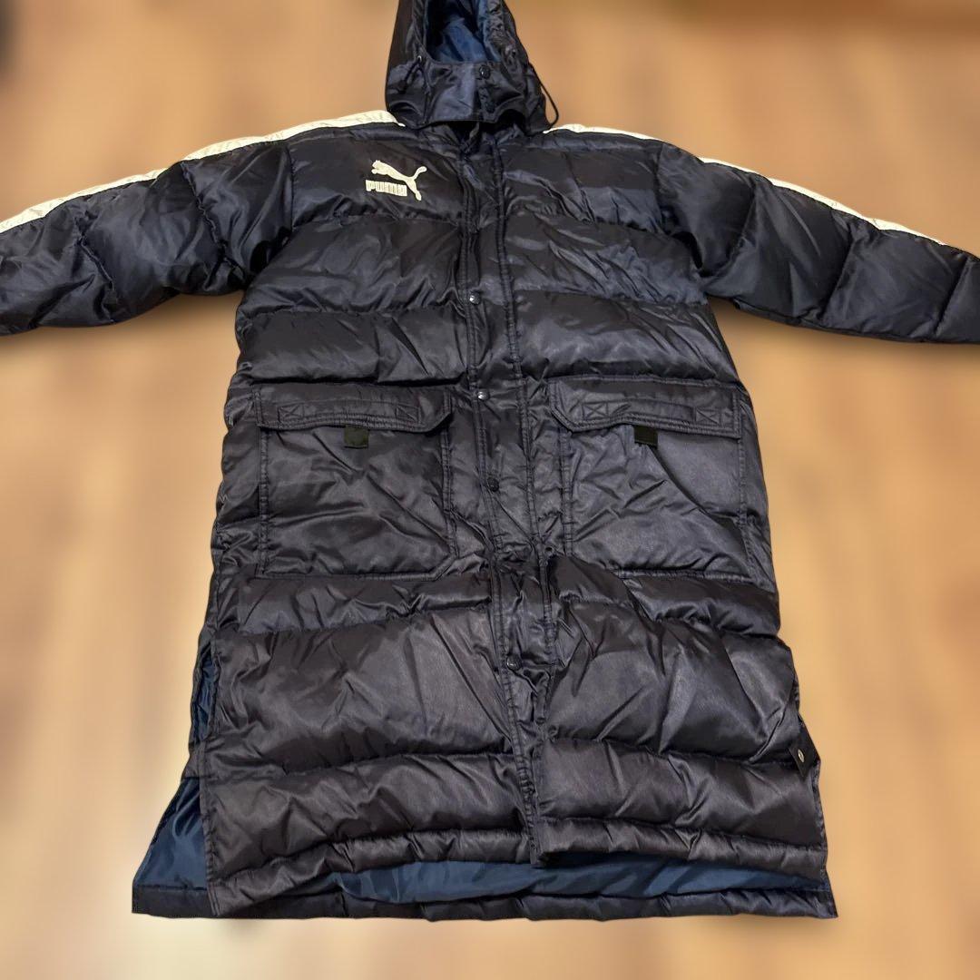 PUMA フード付きベンチコート ネイビー