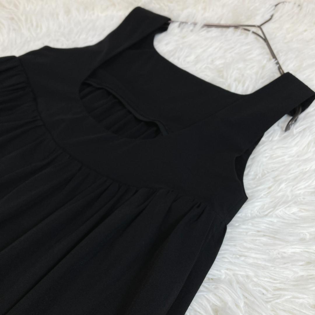 美品　UN3D.　アンスリード　ボリュームギャザーオールインワン　36　ブラック