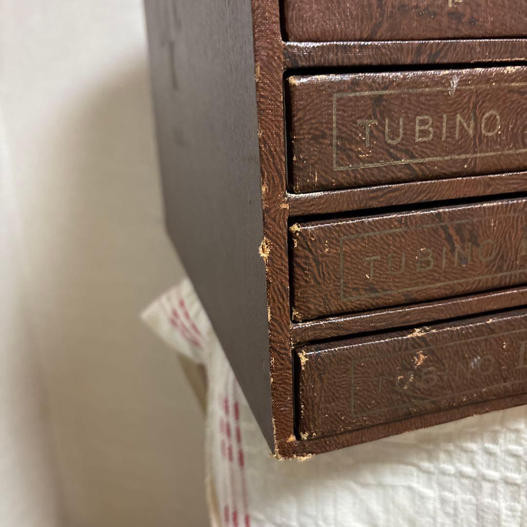 フランス　L.V. アンティーク　手芸屋糸什器　キャビネット　8段　引き出し