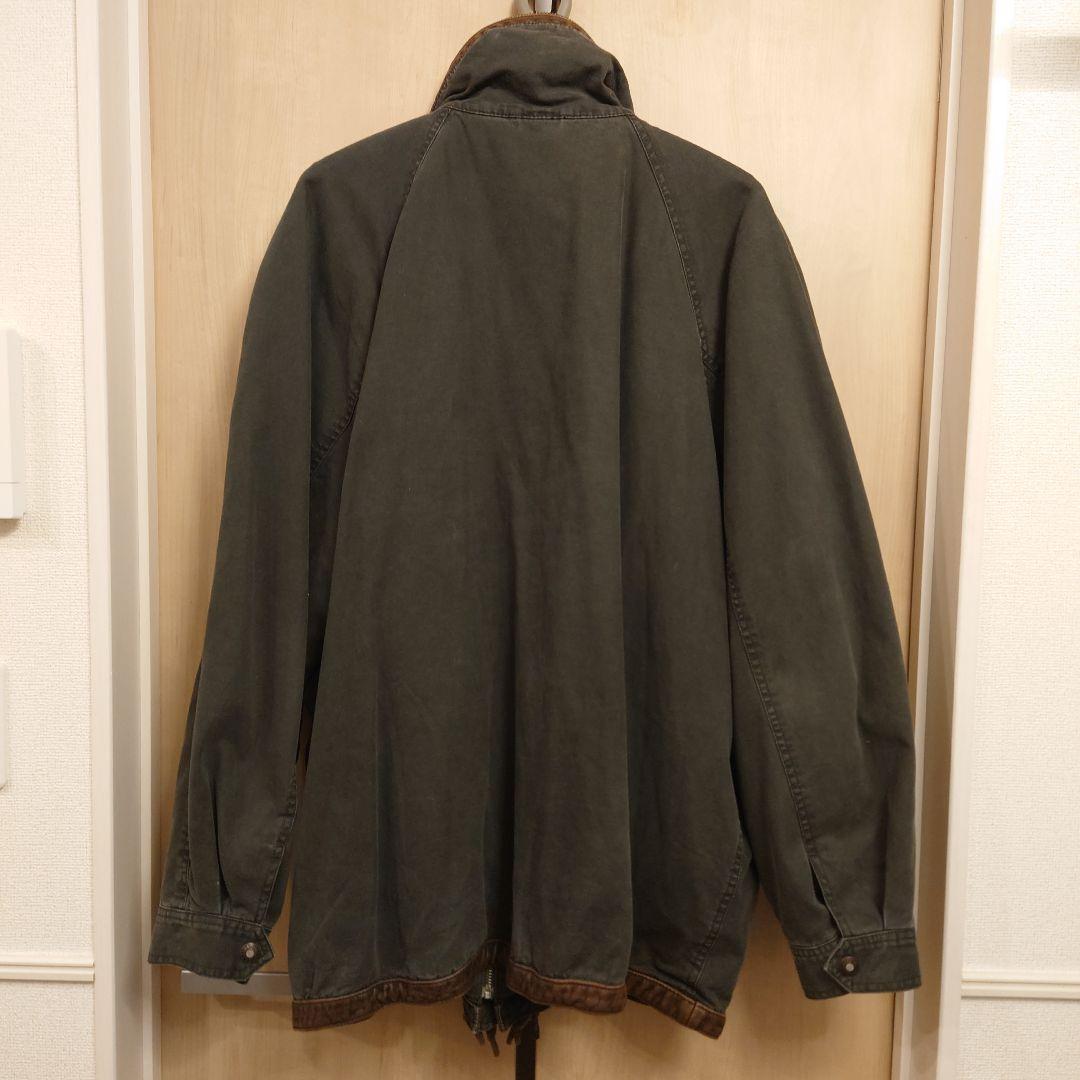 90’s BANANA REPUBLIC レザーパイピングスタンドカラーコート