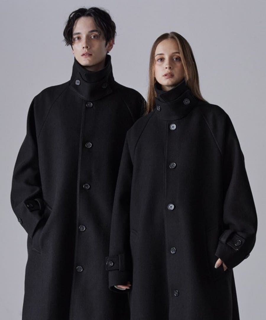 【CLEL】テックメルトン ルーズステンカラーコート