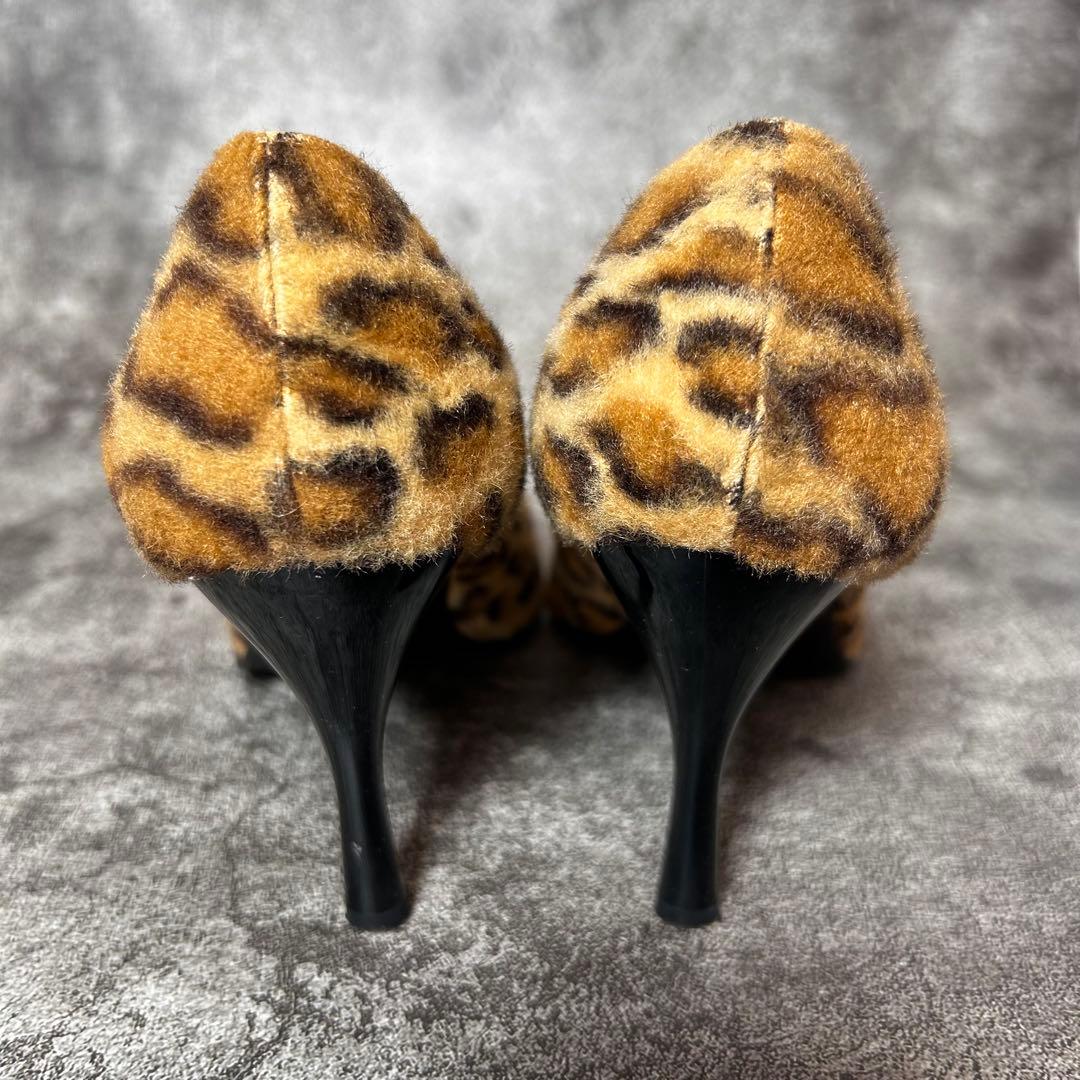 レア SUPER LOVERSヒョウ柄 スカルパンプス Mサイズ約24.5cm